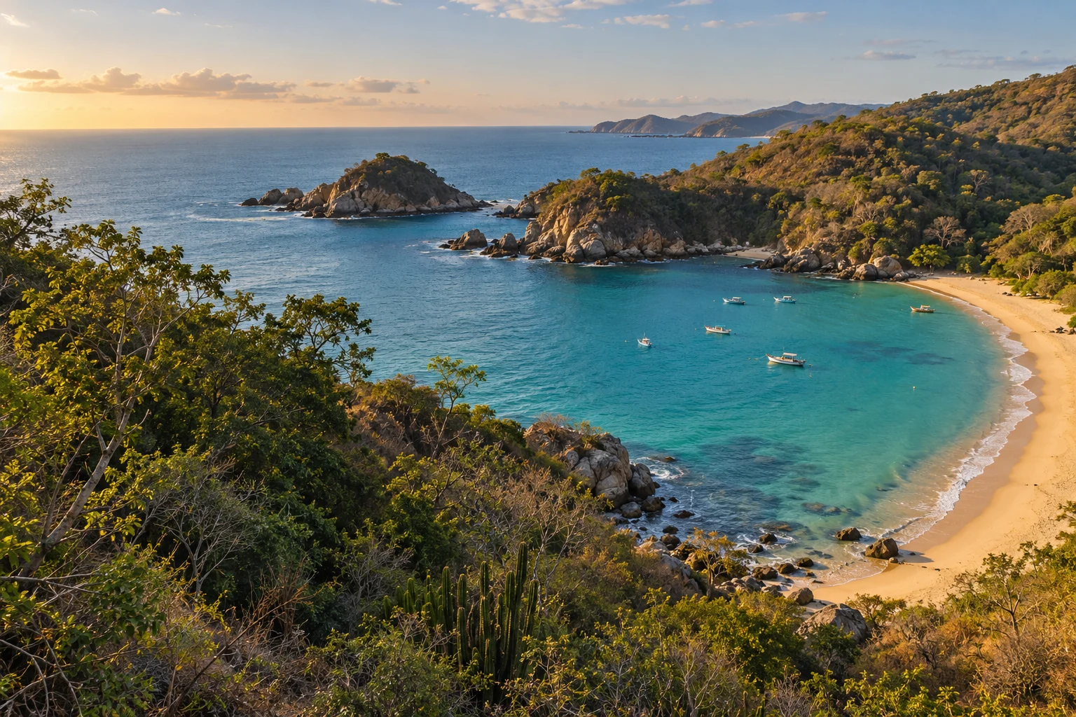 Escena ilustrativa inspirada en Huatulco